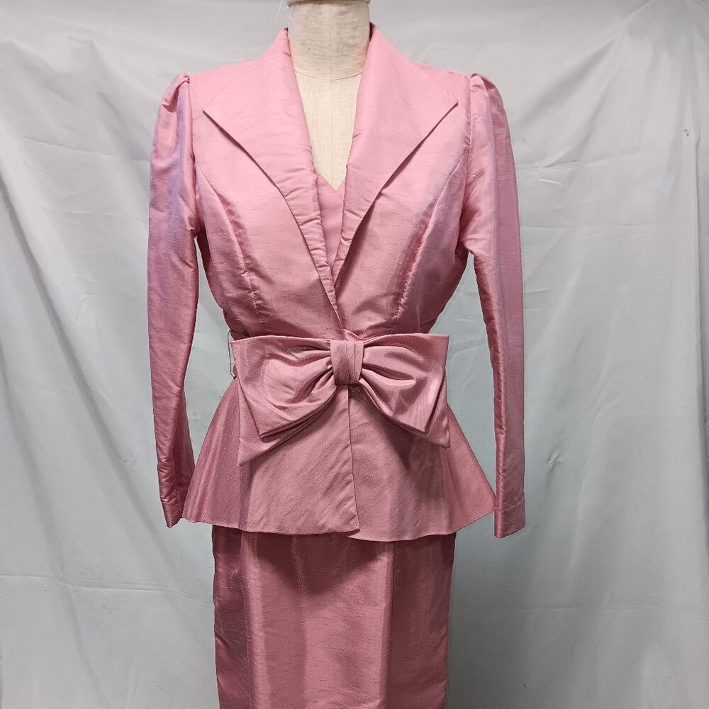 Vintage Pink Dress & Coat 2 Piece Set {ch}